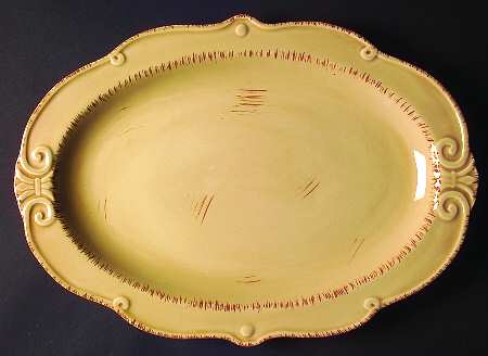 Auvignon Beige 15" Oval Serving Platter