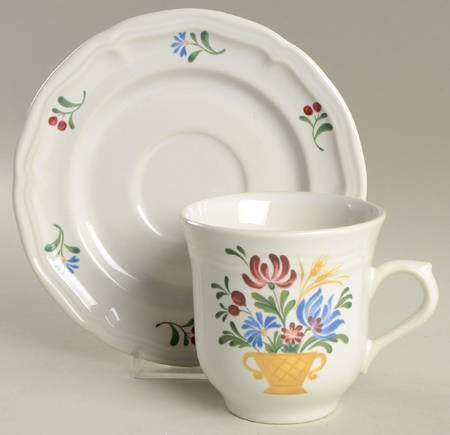Provence Flat Cup & Saucer Set by Ten Strawberry Street