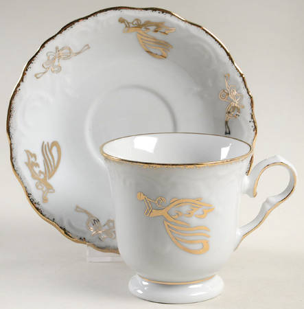 Gabrielle's Christmas Footed Cup & Saucer Set