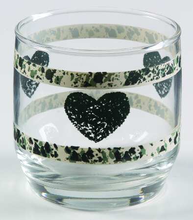 Hearts Green 8 Oz Glassware Juice