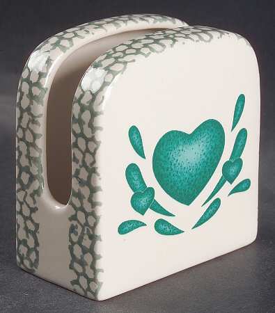 Hearts Green Napkin Holder