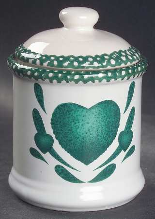 Hearts Green Small Canister & Lid