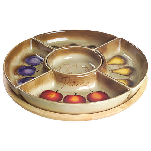 Fruition 6 Pc Lazy Susan (4 Sides, 1 Center, Base)