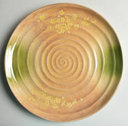 Meadow (Cream Flowers, Embossed) 12" Chop Plate (Round Platter)