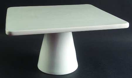 Whiteware 14" Diameter Square Pedestal Cake Stand