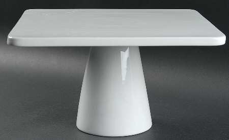 Whiteware 11" Diameter Square Pedestal Cake Stand