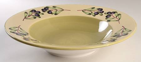 Olive Sprig 15" Large Salad Serving Bowl