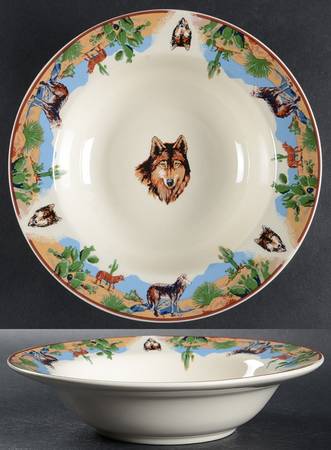TIE37 (Cream Background) Rim Soup Bowl