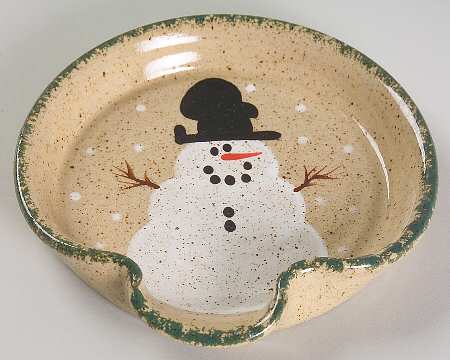 Traditional Snowman (Made in Mold) Spoon Rest/Holder (Holds 1 Spoon)