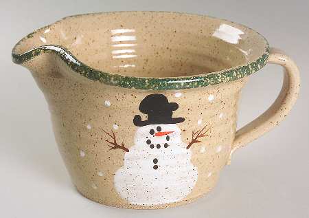 Traditional Snowman (Made in Mold) Small Batter Bowl