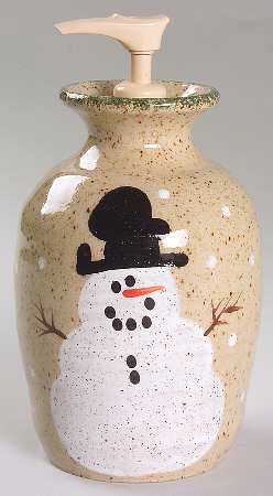Traditional Snowman (Made in Mold) Lotion Dispenser