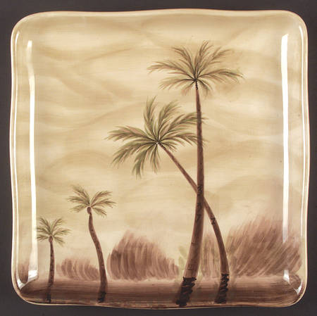 Bahamas Palm Square Dinner Plate