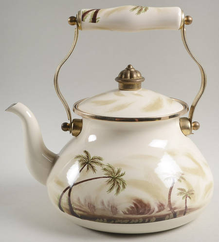 Bahamas Palm Metal Kettle & Lid