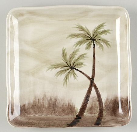 Bahamas Palm Square Salad Plate