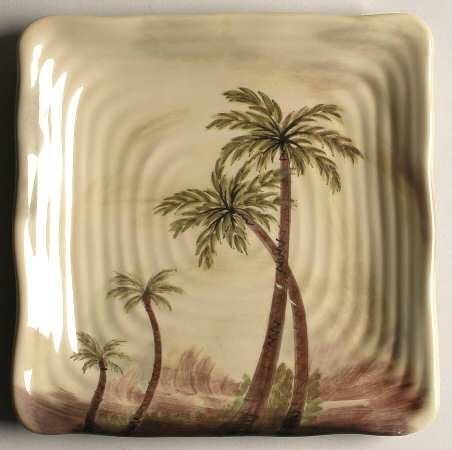 Bahamas Palm Square Melamine Salad Plate