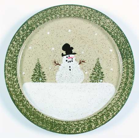 Snowman &amp; Pines (Hand Thrown) by Three Rivers