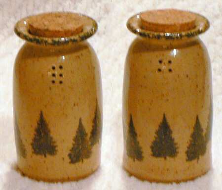 Winter Pines Brown (Hand Thrown) Salt & Pepper Set