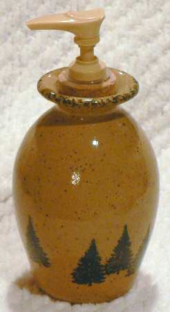 Winter Pines Brown (Hand Thrown) Lotion Dispenser