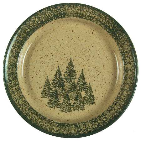 Winter Pines Brown (Hand Thrown) Dessert/Pie Plate