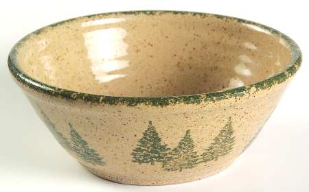 Winter Pines Brown (Hand Thrown) Fruit/Dessert (Sauce) Bowl