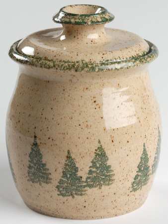 Winter Pines Brown (Hand Thrown) Sugar Bowl & Lid