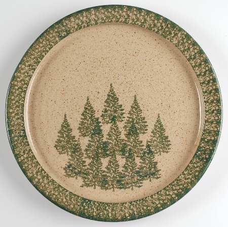Winter Pines Brown (Hand Thrown) 11" Chop Plate (Round Platter)