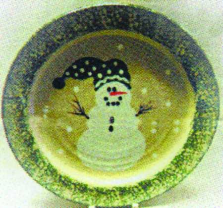 Toboggan Snowman Green by Three Rivers
