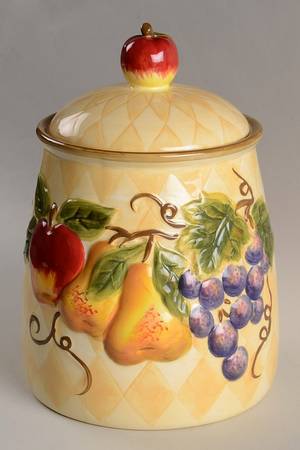 Harlequin Fruit Large Canister & Lid
