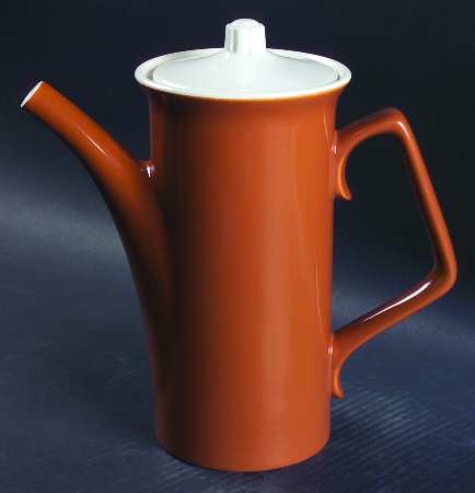 Persimmon Coffee Pot & Lid by Taylorton Potteries