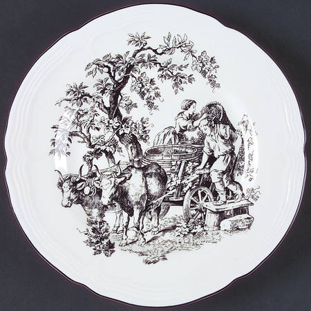 New England Toile (People) Salad Plate