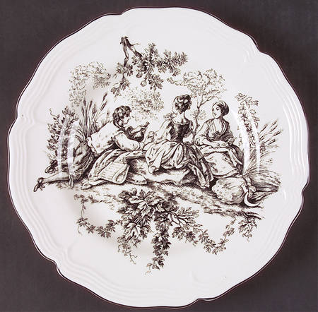 New England Toile (People) Dinner Plate
