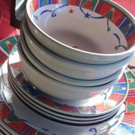 Christmas Ribbons Dessert/Pie Plate