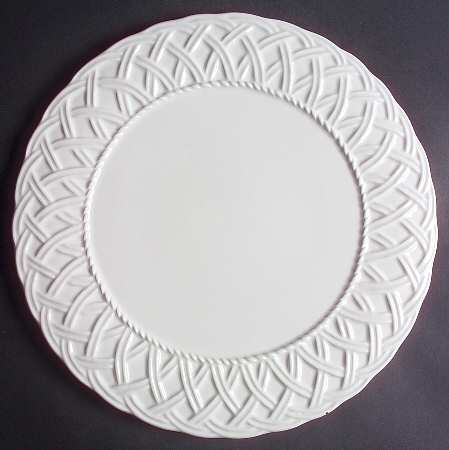White Woven Cake Plate by Tiffany