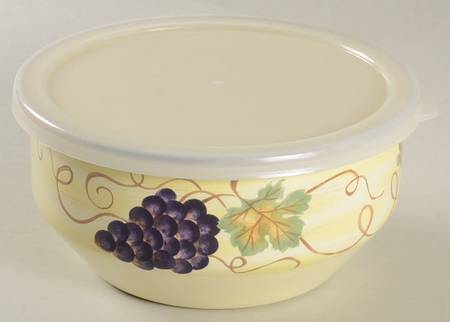 Vino 6" Metal Bowl W/Plastic Lid