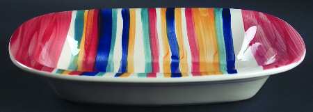 Water Color Red (Round) 12" Rectangular Vegetable Bowl