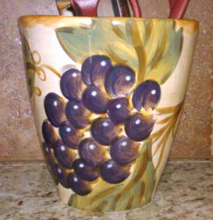 Napa (No Words, Grapes) 8" Storage Jar No Lid