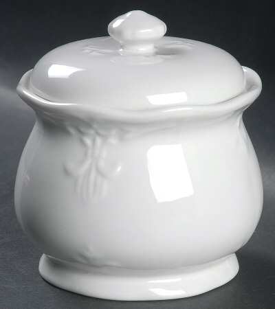 Versailles White Sugar Bowl & Lid