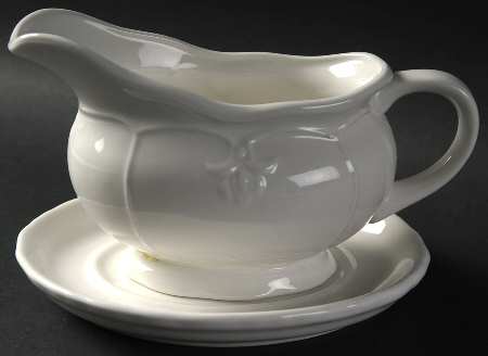 Versailles White Gravy Boat & Underplate