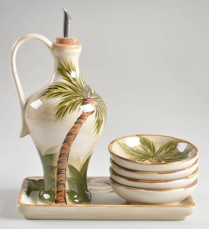 Kona Oil Jar/Drizzler with 4 Dipping Bowls & Tray