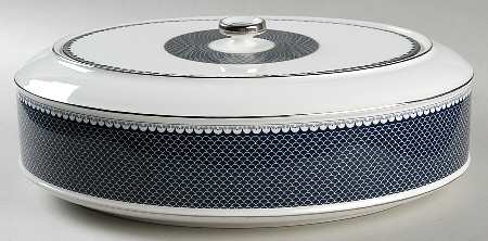 Marielle Indigo 4 Qt Oval Covered Casserole