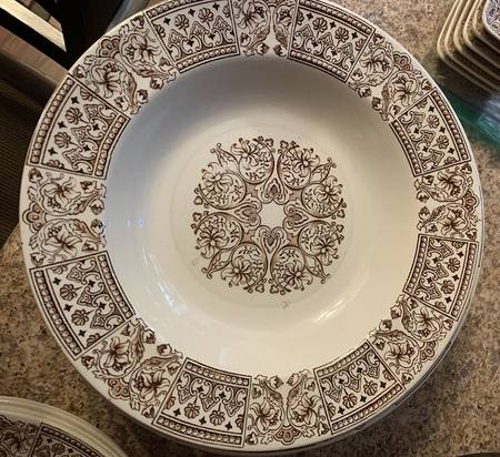 Panel Brown Rim Soup Bowl by Thomas Booth