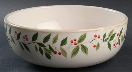Holly Berry 9" Round Vegetable Bowl