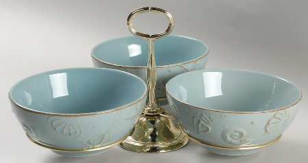 Cape Cod 7" x 12" 3-Part Relish & Metal Stand (CERC) HC