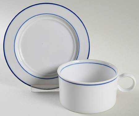 Mesa Royal Blue Flat Cup & Saucer Set