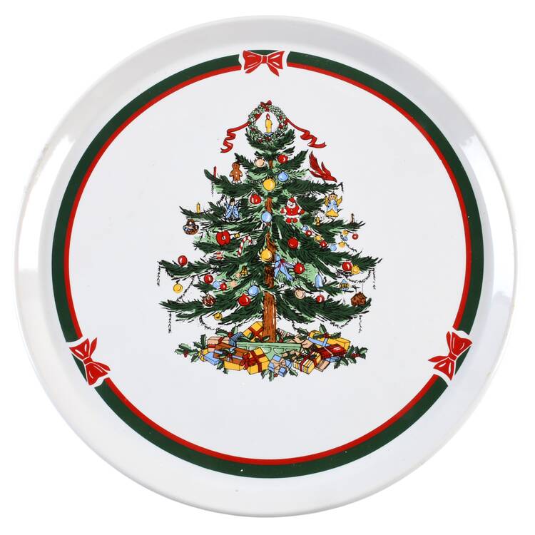 Ribbons & Tree Cake Plate