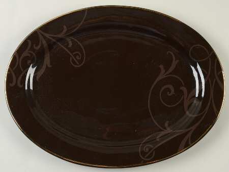 Snowfall Splendor Brown 14" Oval Serving Platter by Target