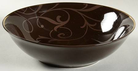 Snowfall Splendor Brown 10" Round Serving Bowl