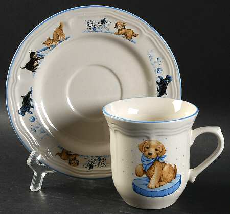 Puppy Love Flat Cup & Saucer Set