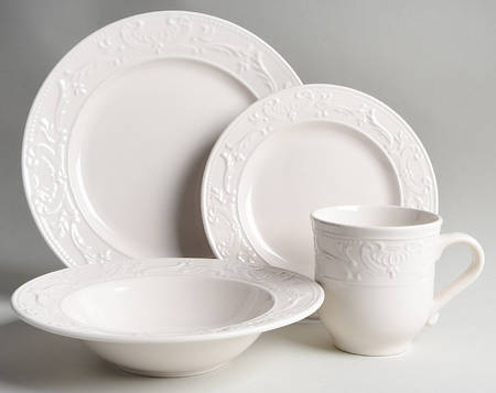 Vera White 4 Piece Place Setting