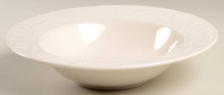 Vera Cream Large Rim Soup Bowl
